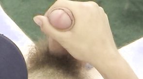 Straight with bushy dick is wanking his wiener