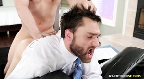 Office clerk getting fucked in doggy style pose