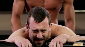 Tanned fucker banging his lovely shiny boyfriend from behind