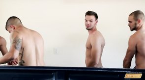 Two boyfriends are blowing their mates in the video by the Next Door Buddies