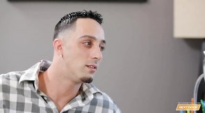 Two partners are giving their shared friend nice double head