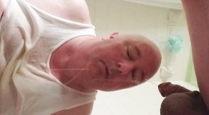 Golden shower for amateur chub