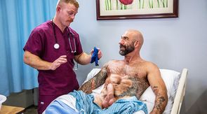 Jack Vidra wraps his mouth on Drew Sebastians monster cock