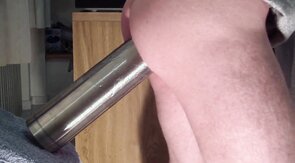 Real steel - hard anal work with hard dildo