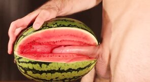 water melon cum - fucking a melon and cumming