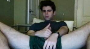 Cute Guy Flashes Cock on Webcam