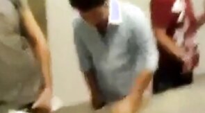 Dare to JO in a public restroom