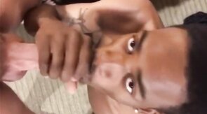 Tatted Black Sucks verbal White Cock