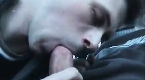 I cum in twinks mouth in car