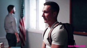 Adam Ramzi jacks off as he worships Tristan Hunters cock