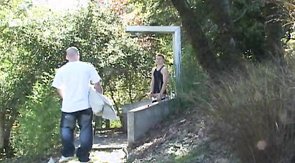 Horny outdoor cock-sucking action between two hunks