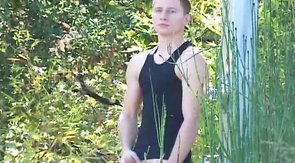 Cute outdoor oral act in the video by Next Door Buddies