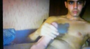 smooth turkish guy wanking huge thick cock on cam