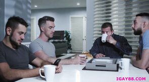 Muscled Nick Fitt slurps Liam Knox massive hard cock