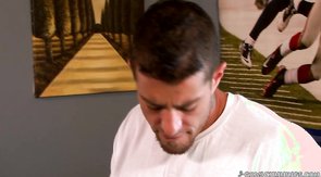 Horny as fuck male is playing with his massive wiener