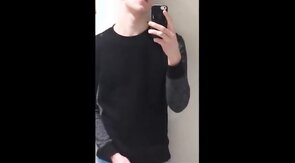 Cute Boy wank in school bathroom and cum in classroom