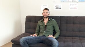 Casting inked otter solo wanking his shaft for cumshot