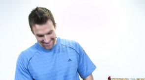 Gym partner is supporting his friend in a truly how way