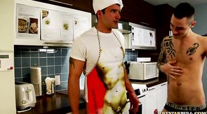 Filthy as fuck lovers are having a hot sex in the kitchen