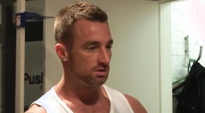 Bald hunk enjoys deep anal penetration in the doggy pose