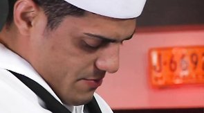 Two sailors are drilling their naughty shared boyfriend