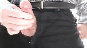 Little cock daddy wank at work with big cum spurt 3