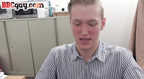 IR assfucked stud enjoys BBC sex in office by black top