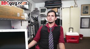 IR amateur bottom BBC fucked in office after dicksuckin