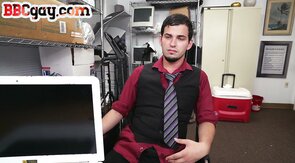 IR amateur bottom BBC fucked in office after dicksuckin