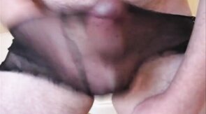 Cum through my black panties