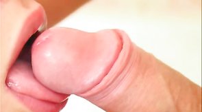 Cute lover is giving a hot blowjob for his boyfriend