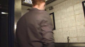 Good-looking queers are sucking cocks in the toilet