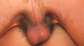 His tight anal is being drilled hard in the doggy style