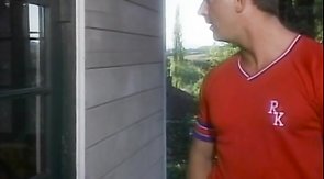 Vintage threesome action with the mighty young hunks