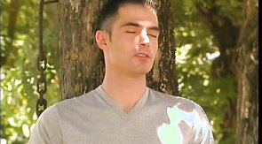 Spicy mate blows his horny as fuck boyfriend in the garden