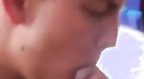 Twink sucks cock