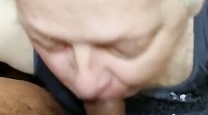 older sucks black cock