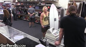 Blond stud bottom anallybanged in office by pawnshop ow