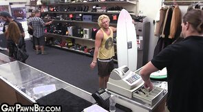 Blond stud bottom anallybanged in office by pawnshop ow