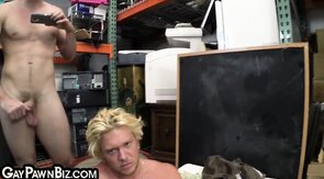 Blond stud bottom anallybanged in office by pawnshop ow