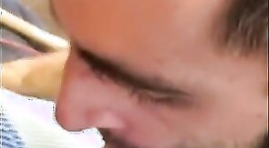 Hungry builder sucking dick