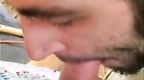 Hungry builder sucking dick