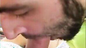 Hungry builder sucking dick