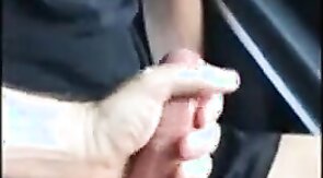 Me milk Powerman666 big cock in his car in a forest