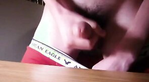 Jerk cum load onto dorm desk
