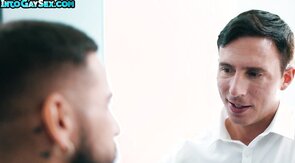 Tattooed gay fucked and fucks BFF stud in missionary