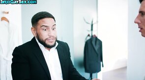 Tattooed gay fucked and fucks BFF stud in missionary