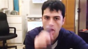 White Mexican Young Boy Sucking Black Cock Eating Cums