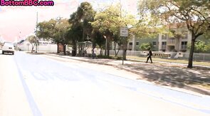 Interracial stud fucks black bottom in amateur closeup