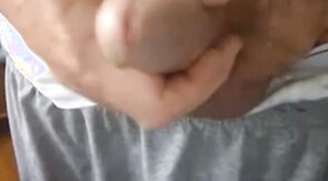 old man jerking his big dick